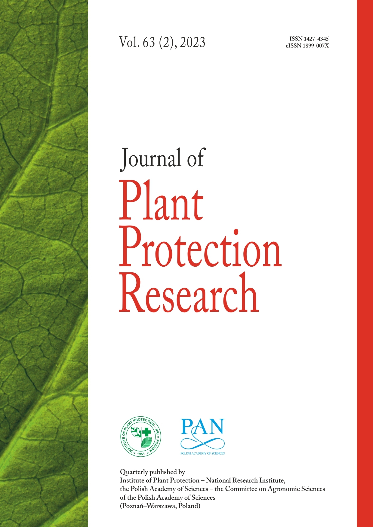 Journal of Plant Protection Research - Topic Entomology